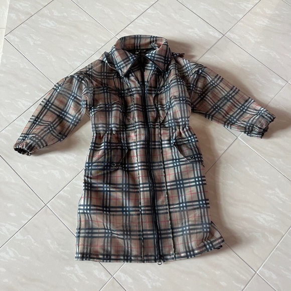 NWT Burberry Vintage Check Sheer Mesh Parka beige US 2